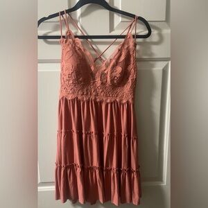 Orange Strappy Zenana Tank Mini Dress Tunic Adjustable Straps